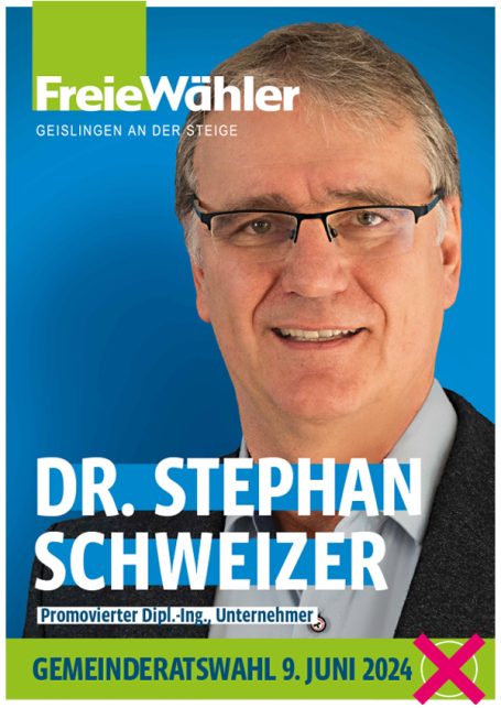 Portrait Fotografie Wahlplakat Gemeinderat Dr. Stephan Schweizer
