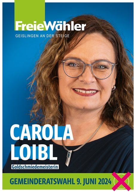 Portrait Fotografie Wahlplakat Gemeinderat Carola Loibl
